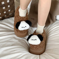 [Giày Cotton Giảm Giá] Phong Cách Mới ins Ngoài Trời Chó Dễ Thương Cừu Len Giày Cotton Độc Đáo Mùa Đông Ấm Áp Nữ Phong Cách Mới Tất Cả Trận Đấu Giày Bánh Mì Đế Dày