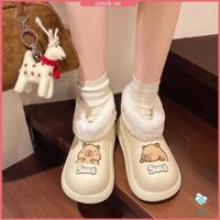 Giày Cotton Giày Cotton Thu Đông Chữ Slip-On Học Sinh