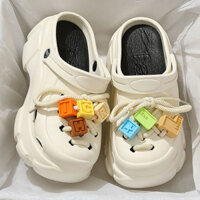Giày crocs , giày lười thiết kế hoạch hình dễ thương , đế siêu dày 6-8cm tăng chiều cao cho nữ