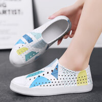 Giày Crocs Graffiti Nam Mùa Hè, Giày Có Lỗ In Hình Đôi, Dép Đi Biển Ngoài Trời Thoáng Khí