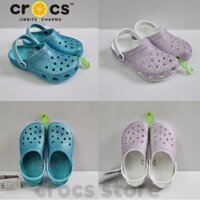 Giày Cross trẻ em Glitter Classic, dép sục cho bé gái Clog ónh ánh Glitter size C7-J3 tặng kèm Jibbitz