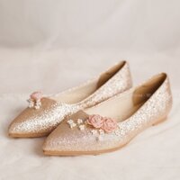 GIÀY CƯỚI CAO CẤP BEJO B44.03.RGOLD 2 HOA, BABY