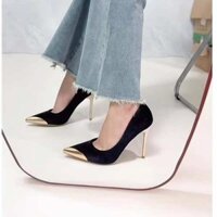 giày cưới cô dâu cao gót tiểu thư Giày cao gót da báo mũi nhọn gót nhọn khí chất Pháp giày nữ mẫu mới mùa hè 2025 với váy giày đơn