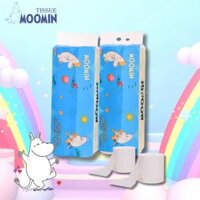Giấy cuộn MOOMIN - Giấy vệ sinh đa năng 5 lớp túi 10 cuộn không lõi, Không Tẩy Trắng, Chất Lượng Cao