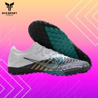 Giày Đá Banh Cỏ Nhân Tạo Vapor 13 Pro MDS003 CR7 bo thun F1 Trắng Đen TF