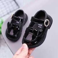 Giày Da Bé Gái Giày Công Chúa Đế Mềm Cho Bé Tập Đi Giày Da Bé Gái Trẻ Em Đậu Hà Lan Giày Đơn