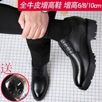 Giày da bò đế độn 8cm tăng chiều cao 10cm cho nam