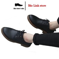 Giày da bò nam BẢO LINH , mũi giày bo tròn, thiết kế dây buộc ôm sát chân, đế cao su mềm - BL105