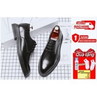 giày da bò nam oxford derby màu đen , da bò nhập khẩu , thiết kế nâng chiều cao 4cm đế cao su êm ái