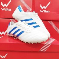 giày đá bóng 3 sọc wika - trắng sọc đen - 42