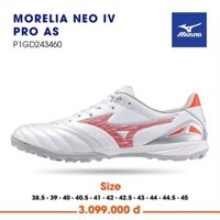 Giày đá bóng nam Mizuno Morelia Neo IV Pro AS - Trắng Hồng - P1GD243460 cỏ nhân tạo