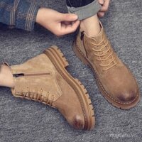 Giày da cao cổ Bốt ngắn da thật bốt nam Ding Bốt thời trang cổ điển cổ điển Anh Quốc bốt cổ trung thường ngày đại hoàng