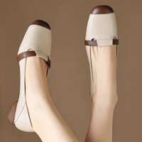 Giày da đế mềm gót dày thời trang, Giày lười chống trượt cổ điển