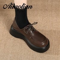 Giày Da Đế Xuồng 6cm Phong Cách lolita Thời Trang Cho Nữ