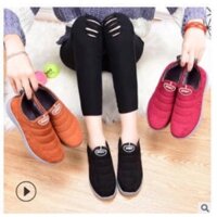 Giày da lộn nhung lót lông đế nhựa mềm
