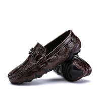 Giày da lười nam vân nổi cá sấu Gl38