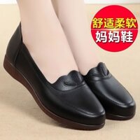 Giày Da Mềm Chính Hãng Bằng Da Nữ Trung Niên Giày Đậu Hà Lan Mùa Hè