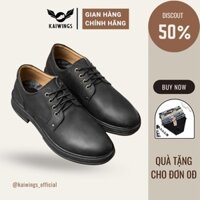 Giày da nam buộc dây Hàn Quốc da bò trẻ trung KAIWINGS Giày đốc nam mũi tròn giá rẻ GVN06