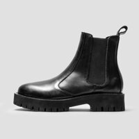 Giày Da Nam Cao Cổ Chelsea Chunky Boots ZENNO CS027 Da Bò Cao Cấp Đế Cao Su Nguyên Khối Màu Đen