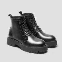 Giày Da Nam Cao Cổ Chunky Boots ZENNO CS028 Da Bò Cao Cấp Đế Cao Su Nguyên Khối Màu Đen Kiểu Dáng Trẻ Trung