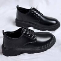 Giày da nam chunky derby WISESTMAN màu đen da cao cấp đốc đế cao , Size 39-43