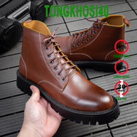 Giày Da Nam Combat Boots Zip Cao Cổ Chất Da Bò Đẹp Cao Cấp Đủ size  G610-N-tongkhosi40