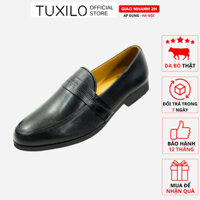 Giày da nam công sở loafer TUXILO dáng lười da bò thật trơn bóng sang trọng lịch lãm TX51