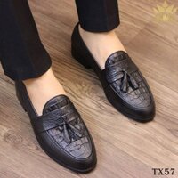 Giày da nam công sở loafer TUXILO giày tây nam hàn quốc da bò thật 100% cao cấp TX57