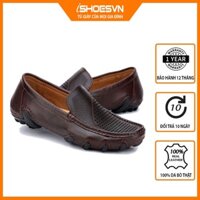 Giầy da nam, đục lỗ, thoáng khí, da bò thật ishoesvn IS488