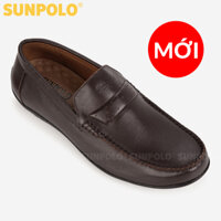 Giày Da Nam, Giày Lười Da Nam SUNPOLO SU2589 Đen, Nâu - 42 - Màu Nâu