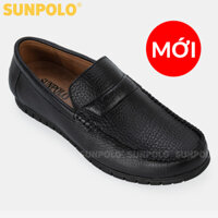 Giày Da Nam, Giày Lười Da Nam SUNPOLO SU2589 Đen, Nâu - 39 - Màu Đen