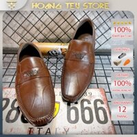 GIÀY DA NAM - GIÀY TÂY, GIẦY ÂU, CÔNG SỞ LƯỜI DA NÂU IN CHÌM - ĐẾ CAO SU - HT310