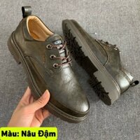 Giày da nam HQC SHOES da bò nhập khẩu nguyên tấm đế khâu cực bền bảo hành 12 tháng HQ335