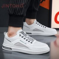 Giày da nam mới Giày da trắng ngoài trời Giày thể thao thông thường