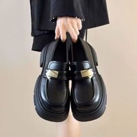 Giày da nhỏ đế dày Daxingzhe màu đen Slip-On Loafers Mary