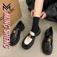 Giày da nhỏ nữ MS phiên bản Hàn Quốc của giày đế bệt màu đen giản dị và thoải mái Giày Mary Jane xu hướng thời trang giày lười