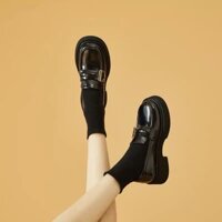 Giày Da Nhỏ Xuân Thu Cho Nữ Phong Cách Anh Quốc Gót Dày Giày Đơn Nữ Đế Dày Cho Nữ Sinh Viên giày Nữ