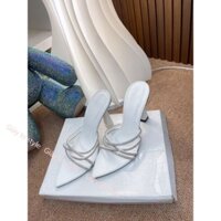 Giày da nữ ngoại cỡ cao gót 9p nhọn loe bít mũi nhọn, 4 dây soàn bắt  size 32_45