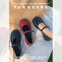 Giày Da Nữ YUNGUANG Thời Trang Mới Phiên Bản Hàn Quốc Của Mũi Vuông Bơm Giày Mary Jane