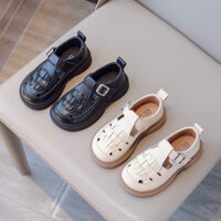 Giày Da Trẻ Em Xuân Hè Bé Gái Công Chúa Nhân Quả Giày Đế Bằng Thời Trang Cắt Trẻ Em Mary Jane Giày Thoáng Khí Mới