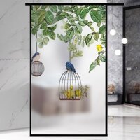 Giấy dán kính mờ chống nhìn trộm,  cát nhám dán cửa kính cửa sổ phòng ngủ DK32-C họa tiết chú chim xích đu  (DK 32C)
