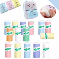 Giấy dán máy in Mini, Cuộn giấy nhiệt cho máy in T02 / M02 và Mini, Giấy tự dính màu mịn 25X57mm Paperang