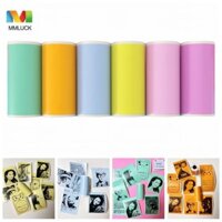 Giấy dán máy in MMLUCK 6 cuộn, Nhãn dán máy in nhiệt Mini nhiều màu dễ sử dụng, Nhãn dán gói chống thấm nước chống dầu DIY tươi mát Phomemo