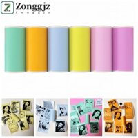 Giấy dán máy in ZONGGJZ 6 cuộn, Nhãn dán máy in nhiệt Mini tự dính dễ sử dụng, Phong bì chống dầu di động Trang trí Nhãn dán gói nhiều màu Phomemo