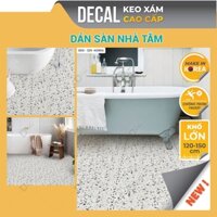 Giấy dán sàn nhà tắm đá mài terrazzo loại dày Made in KOREA dán nền nhà tắm chống thấm nước Thư Viện Decal DDS-329