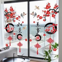 Giấy dán trang trí mới phong cách Trung Quốc Giấy dán cửa trang trí Lễ Hội Mùa Xuân Giấy dán kính cửa sổ lễ hội Giấy dán tường lối vào phòng khách * 3.11