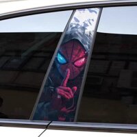 Giấy dán trụ xe ô tô btrụ cửa sổ sơn trang trí người nhện giấy dán xe cá tính