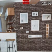 Giấy dán tường 3D giả gạch cao cấp không keo, giấy lụa đẹp dán bằng keo ngoài, cuộn khổ 53cm x 9.5m