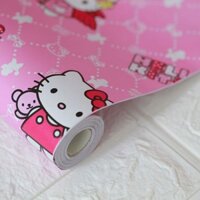 Giấy dán tường có keo dán sẵn Hello Kitty