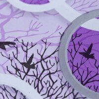 Giấy dán tường có keo dán sẵn họa tiết khu rừng màu tím